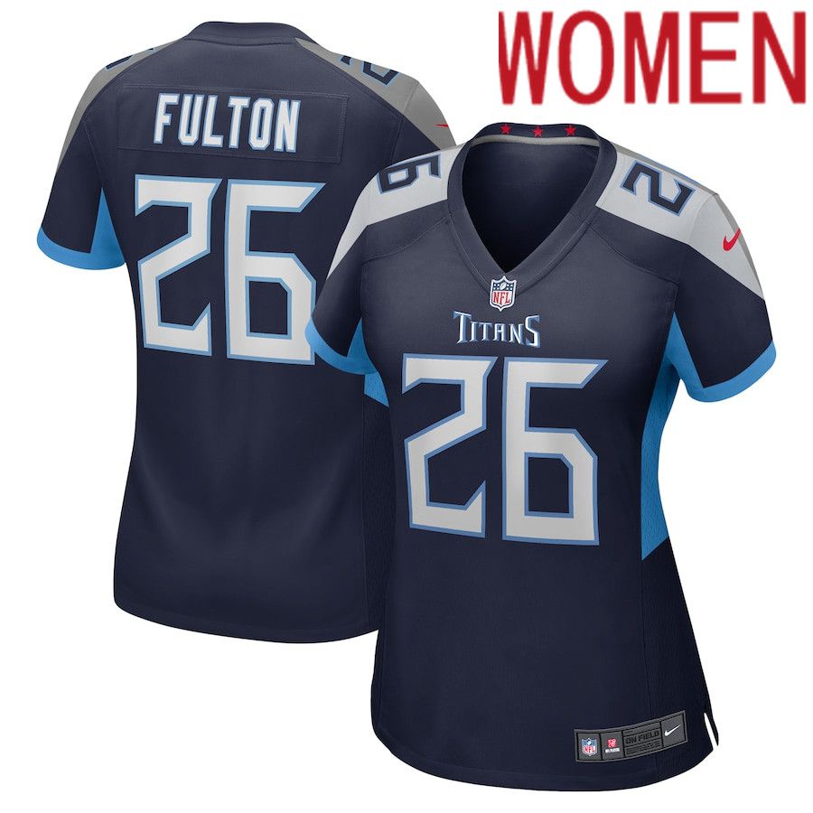Women Tennessee Titans #26 Kristian Fulton Nike Navy Game NFL Jersey
